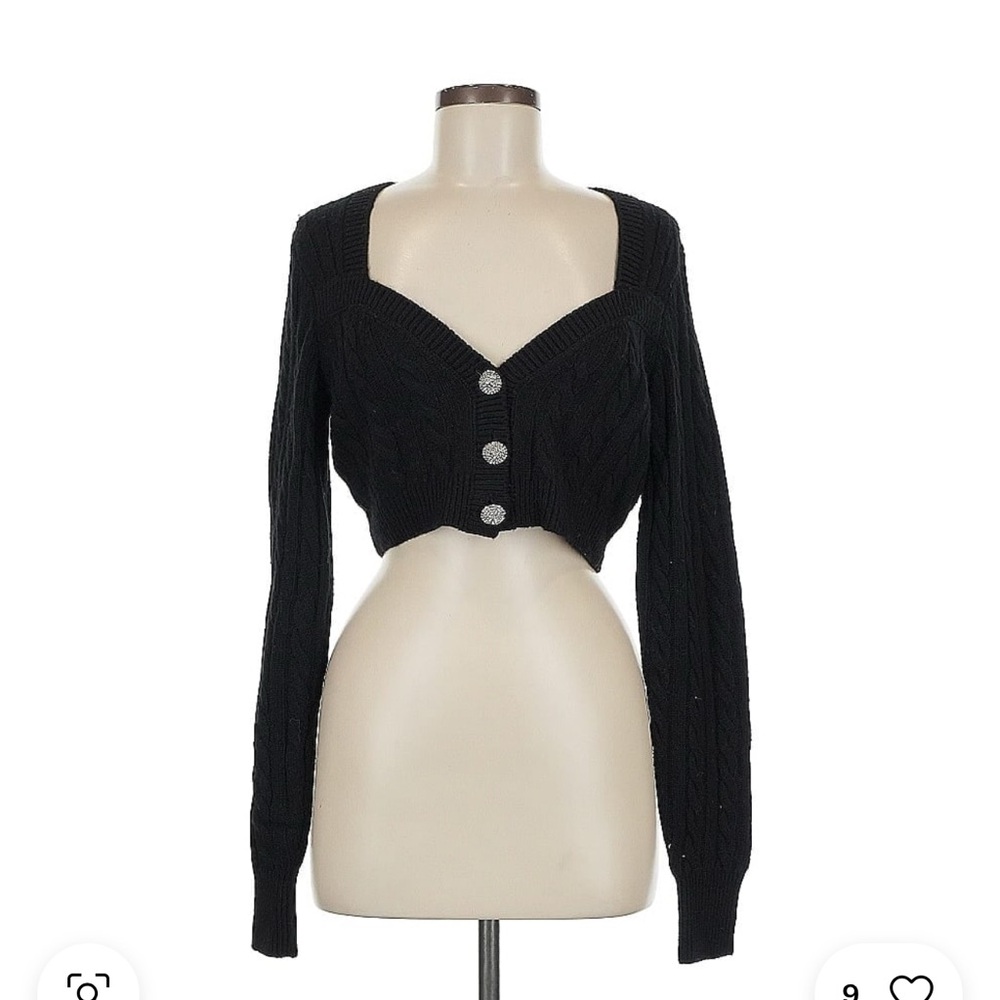Ronny Kobo Collection Black Cropped Cardigan